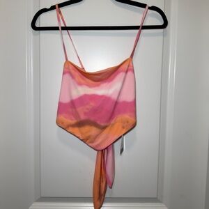 Women's Pink and Orange Tie-Dye Top
